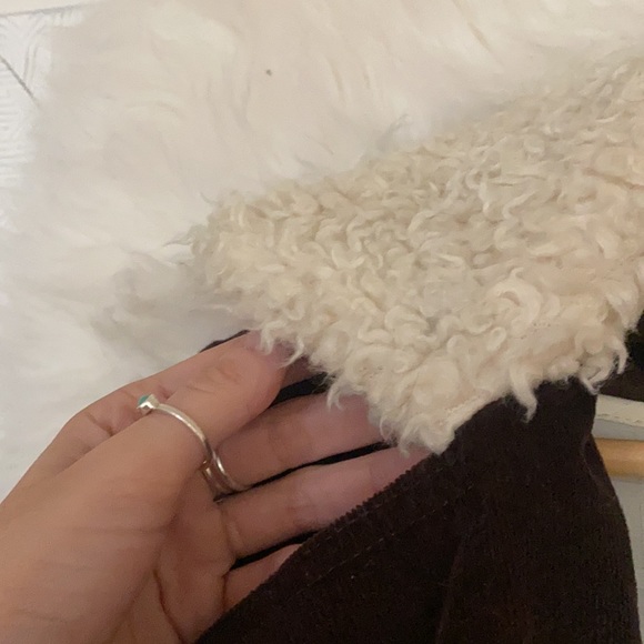 • § Corduroy Brown Shearling Jacket Coat § • - Picture 5 of 6
